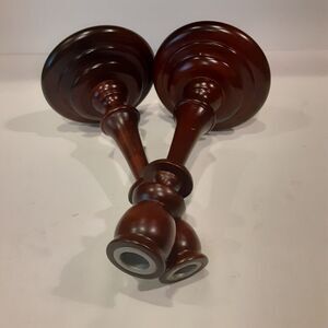 Studio 56 Wooden Turned Candlesticks x2 versatile Decor
